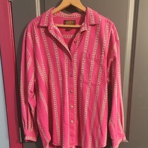 Pink Striped Button-Up Shirt